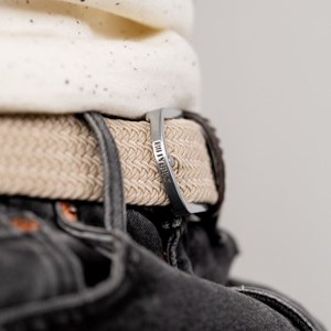 Ceinture tressée beige sable - t1