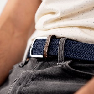 Ceinture tressée bleu ardoise - t1