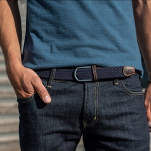 Ceinture tressée bleu marine - t0