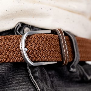 Ceinture tressée marron camel - t0