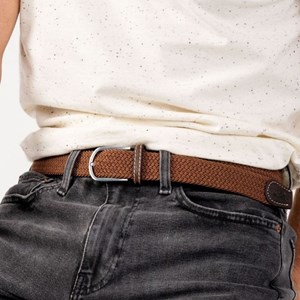 Ceinture tressée marron camel - t2