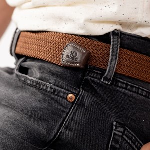 Ceinture tressée marron camel - t2