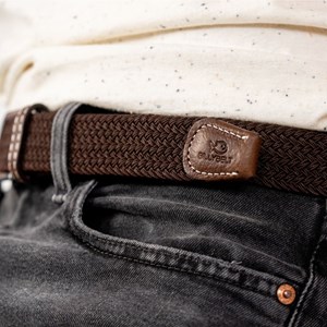 Ceinture tressée marron feuille - t1