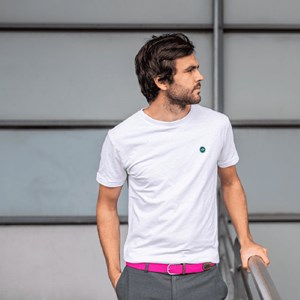 Ceinture tressée rose fuchsia - t1