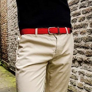 Ceinture tressée rouge grenade - t1