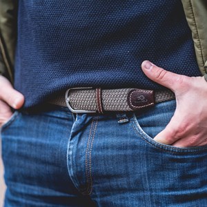 Ceinture tressée beige taupe - t1