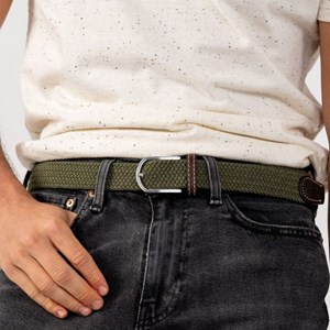 Ceinture tressée vert armé - t1