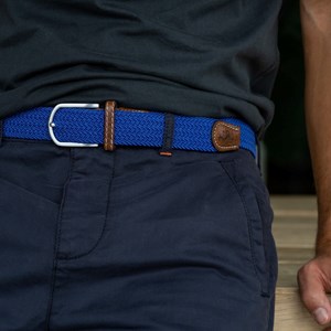 Ceinture tressée bleu électrique - t1
