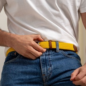 Ceinture tressée jaune impérial - t0
