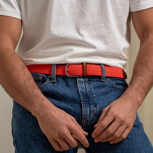 Ceinture tressée rose pêche - t0