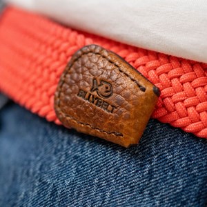 Ceinture tressée rose pêche - t0