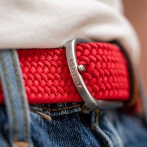 Ceinture tressée rouge cardinal - t2