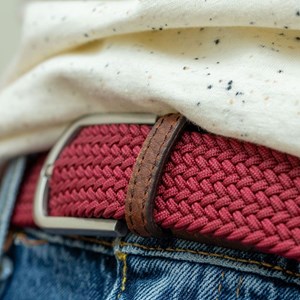 Ceinture tressée grenat - t0