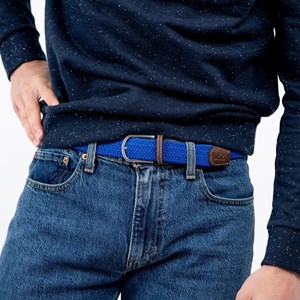 Ceinture tressée bleu grec - t1