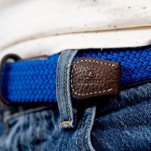 Ceinture tressée bleu grec - t1
