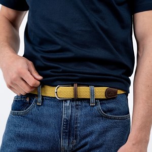 Ceinture tressée jaune curry - t1