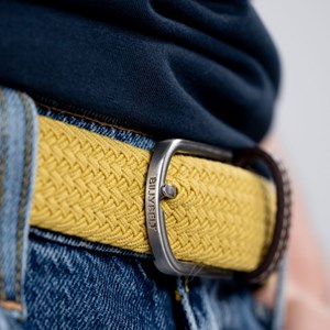Ceinture tressée jaune curry - t1