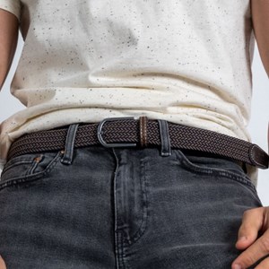Ceinture tressée havane - t0