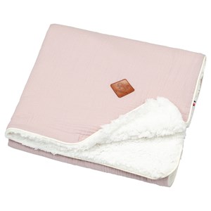 Couverture gaze de coton et sherpa rose