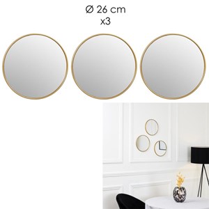 Lot de 3 miroirs diam 26cm