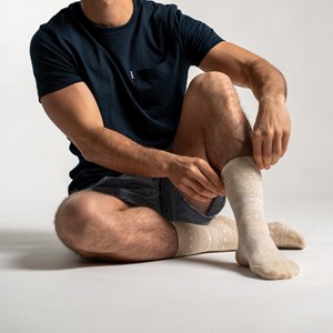 Chaussettes jacquard beige