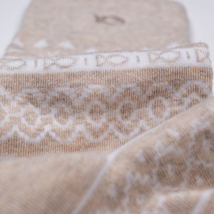 Chaussettes jacquard beige
