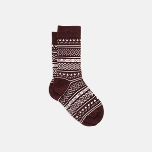 Chaussettes jacquard bordeaux