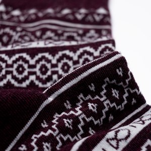 Chaussettes jacquard bordeaux