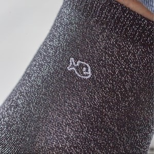 Chaussettes unies pailletées noir