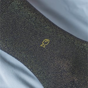 Chaussettes unies pailletées noir doré