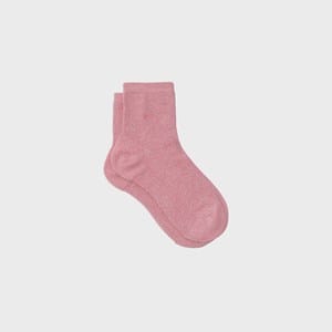 Chaussettes unies pailletées rose pêche