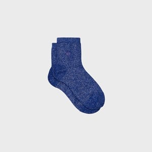 Chaussettes unies pailletées bleu