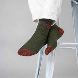 Chaussettes coeur vert foncé