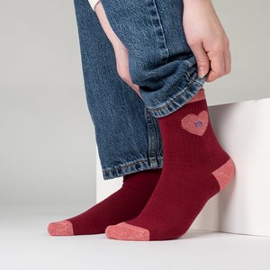 Chaussettes coeur rose foncé