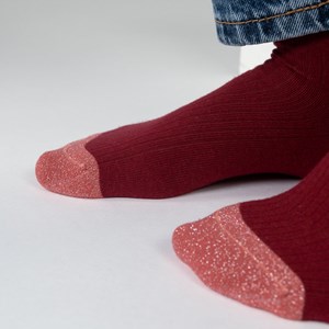 Chaussettes coeur rose foncé