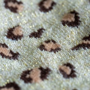 Chaussettes léopard beige et doré