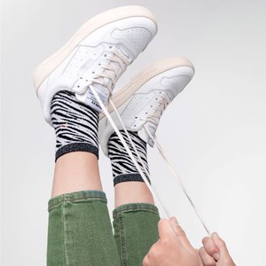 Chaussettes zèbre noir et blanc
