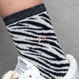 Chaussettes zèbre noir et blanc