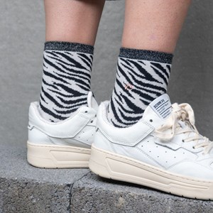 Chaussettes zèbre noir et blanc