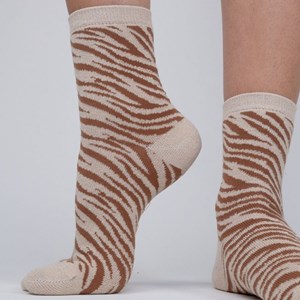 Chaussettes zèbre beige