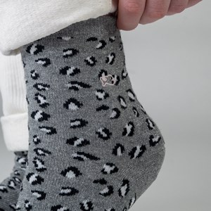 Chaussettes léopard gris