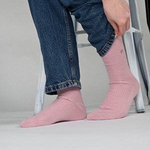 Chaussettes en laine femme rose