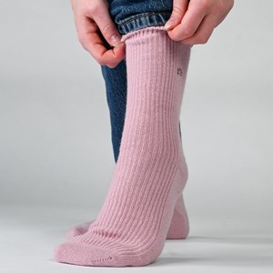 Chaussettes en laine femme rose