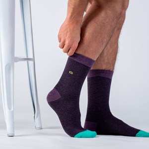 Chaussettes rayées améthyste