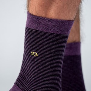 Chaussettes rayées améthyste
