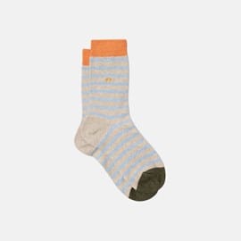 Chaussettes rayures larges beige chiné