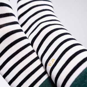 Chaussettes rayures larges blanc et noir