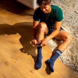 Chaussettes retro bleu