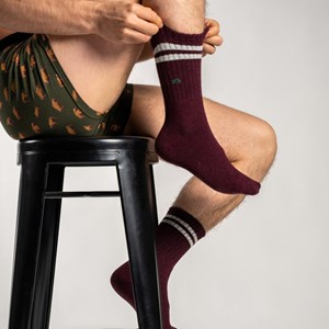 Chaussettes retro bordeaux