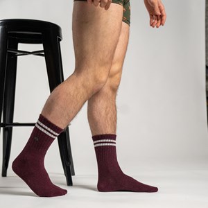 Chaussettes retro bordeaux